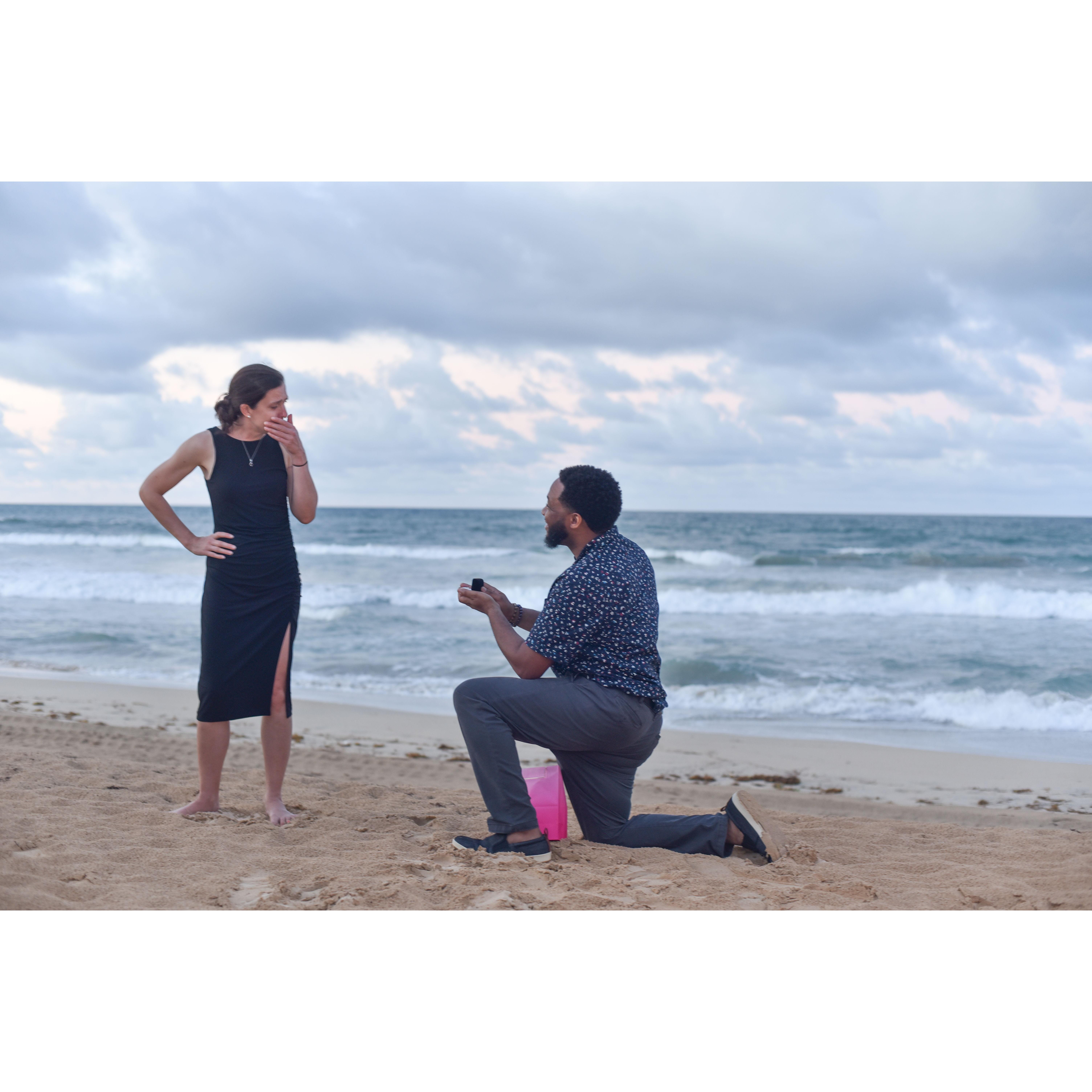 She was shocked at first, then said yes!