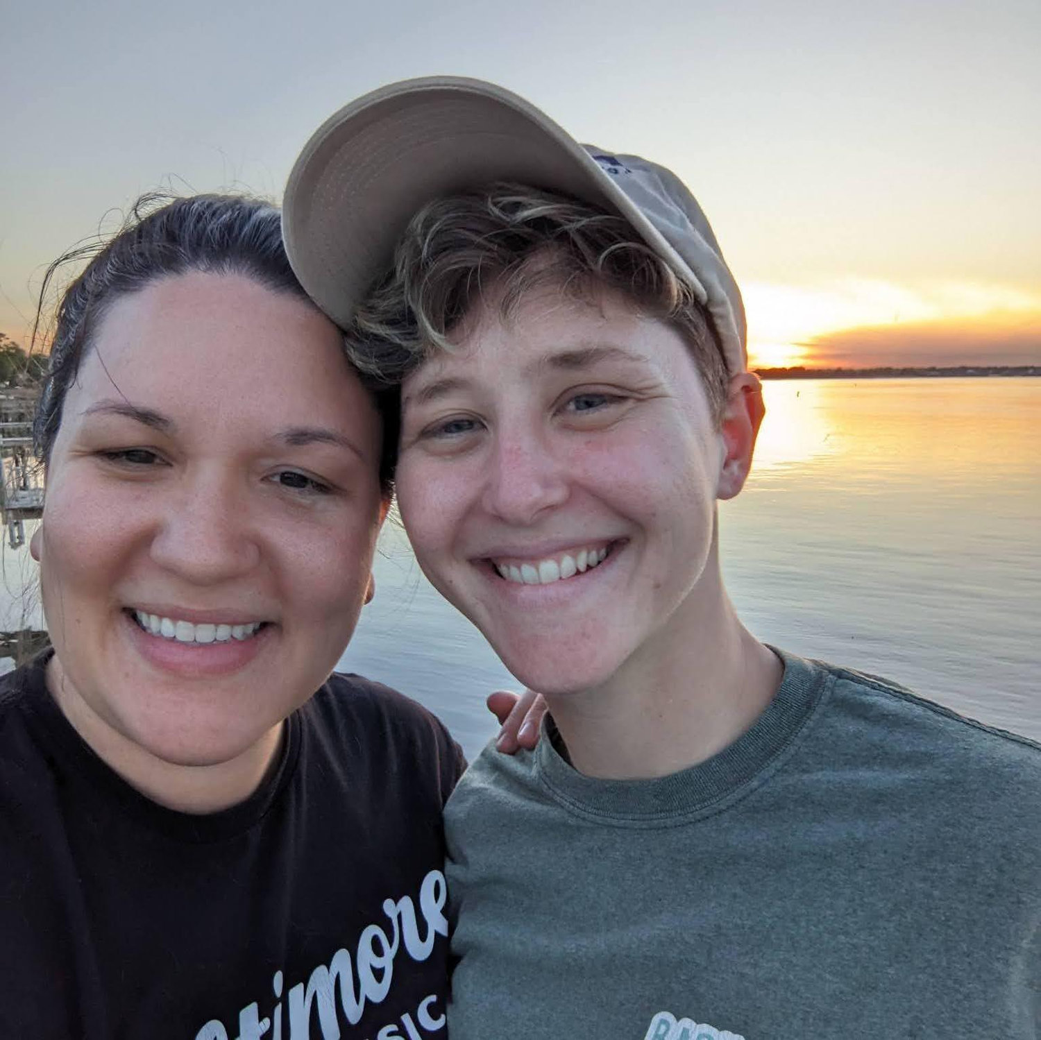 April 2023: Soaking up the NC sunshine together on our first trip! Our love of listening to thunderstorms together began this weekend.