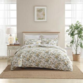 Roses 300-TC Cotton Sateen 3-Piece Duvet Cover Set