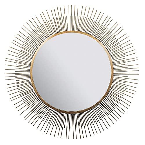 Everly Hart Collection 36" Gold Sunburst Wall Mounted Mirror