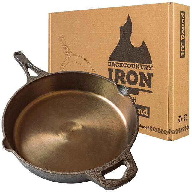 Backcountry Iron Round Wasatch Smooth Cast Iron Skillet (10 Inch), Bronze