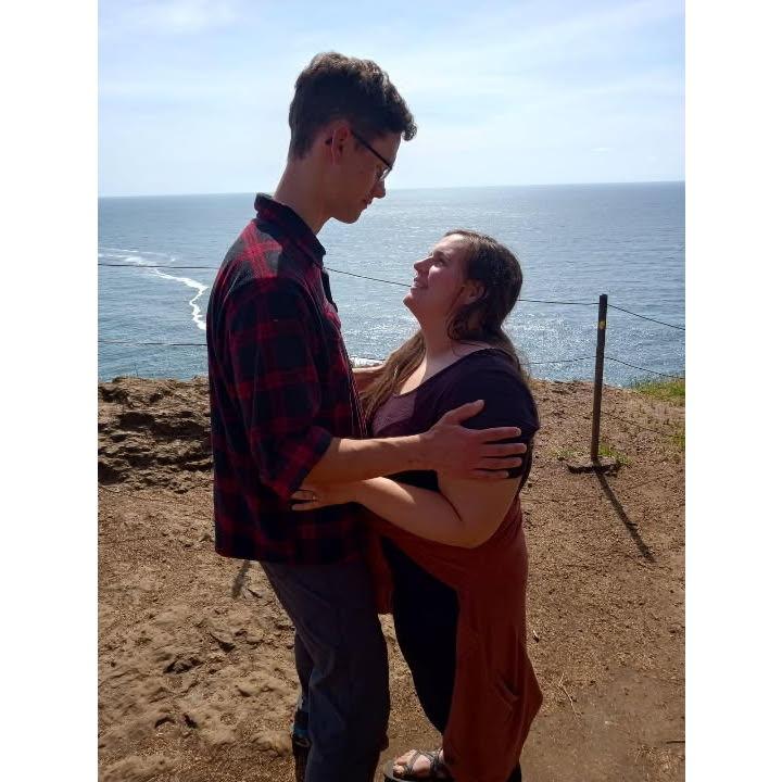 After a 2.5 mile slog through the rugged coast range, she still said yes!