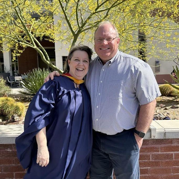 At Lisa's graduation in May - Master of Science in Speech-Language Pathology