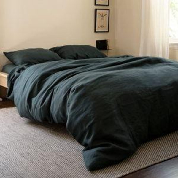 Orkney Linen Duvet Cover (Queen, Forest)
