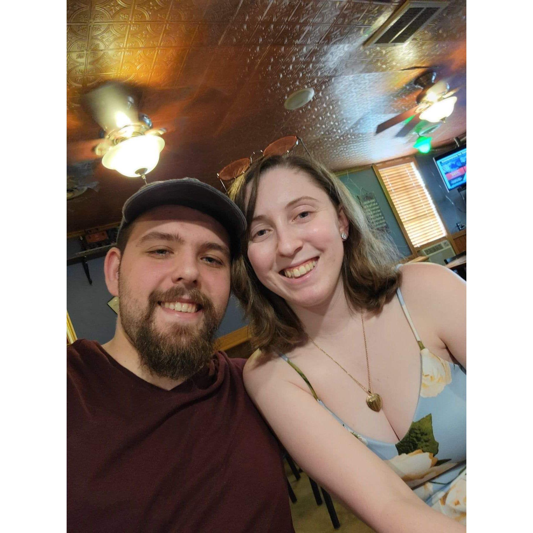 Hanging out at one of out favorite spots, Captain Bender's Tavern.