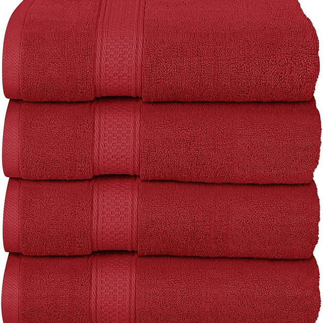 Utopia Towels Luxury Bath Towels, 4 Pack, 27x54, Hotel and Spa Towels (Burgundy)