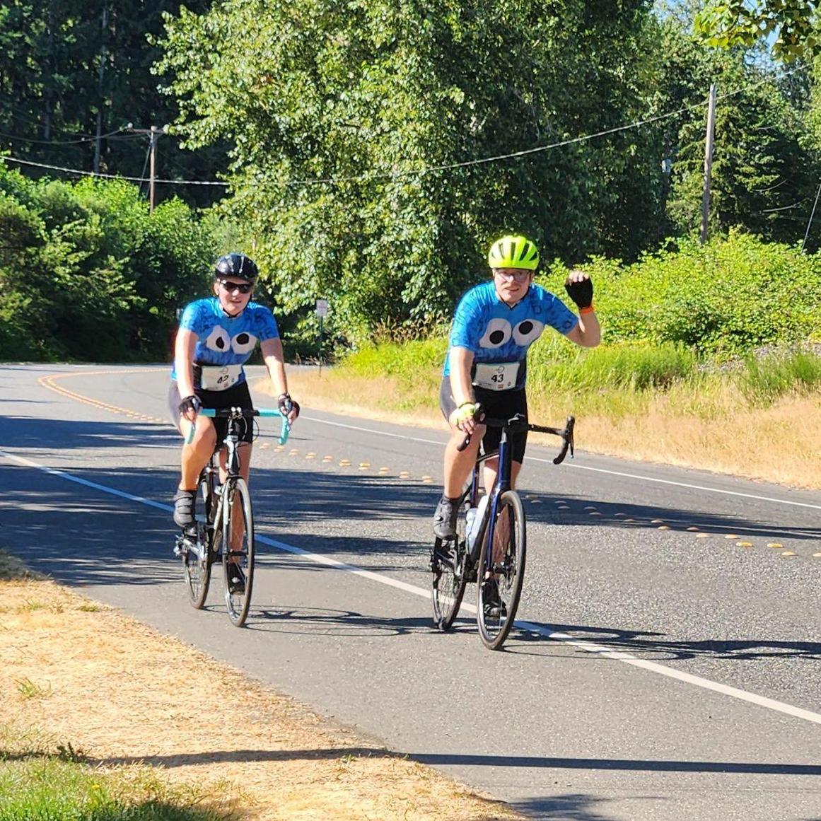 I also got Makana into my hobbies, like road cycling. In this photo, we were on mile 30 of a centennial race (100mi).