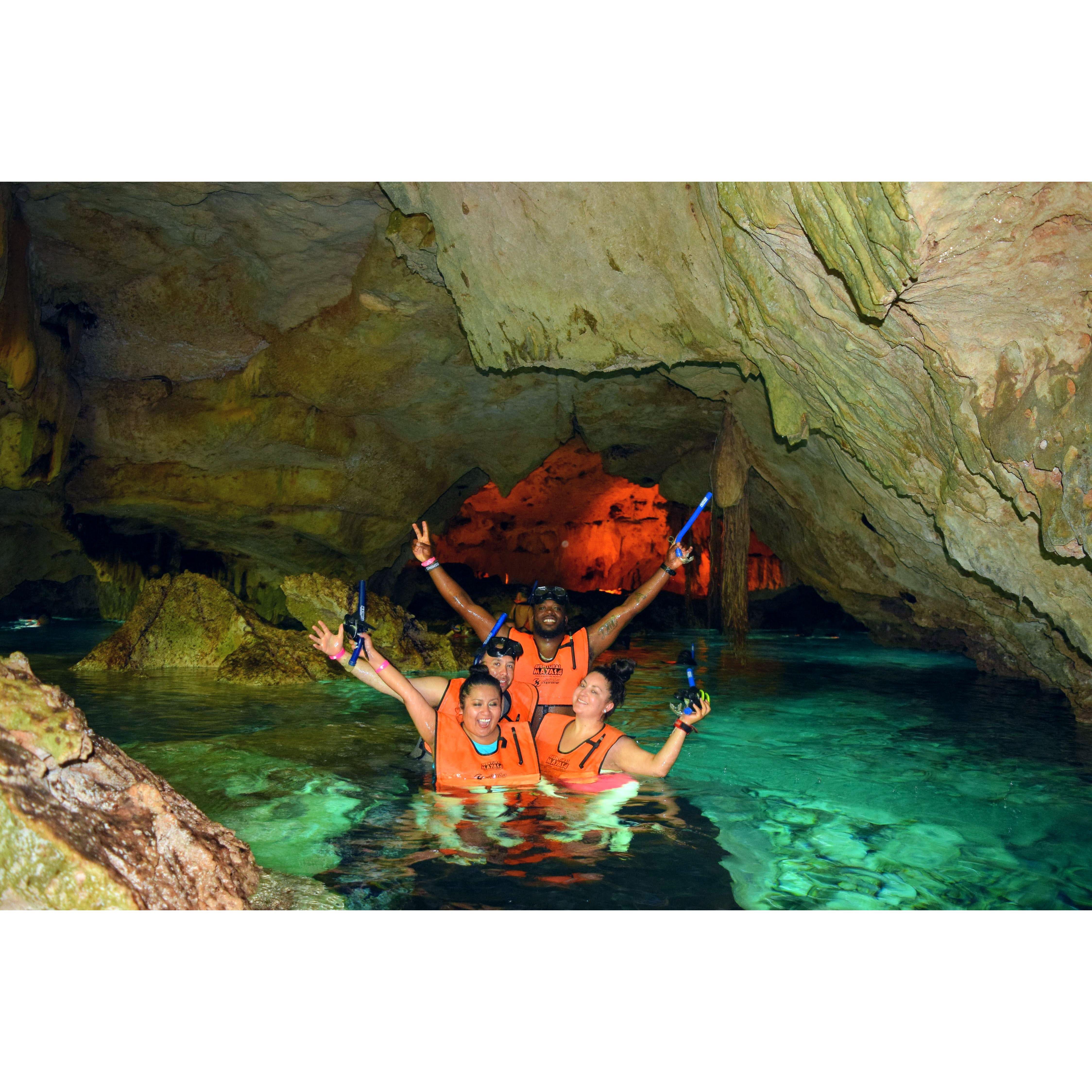 Cave snorkeling in Akumal, Mexico