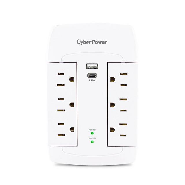 CyberPower 6 Outlet Surge Protector with USB-A and USB-C
