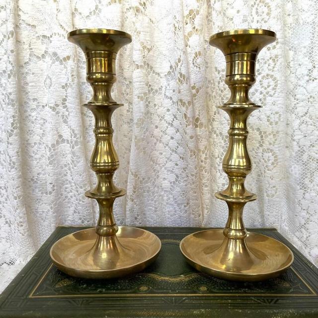 Brass Candlesticks - 8.5” - Set of 2