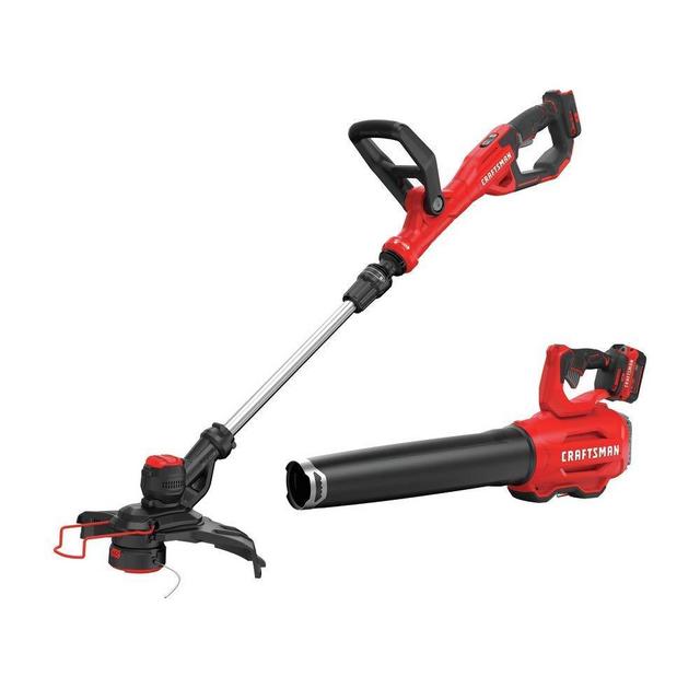 CRAFTSMAN V20 String Trimmer and Blower Combo Kit (CMCK297M1)