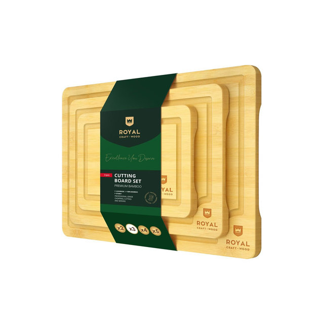 Royal Craft Wood Bamboo Cutting Board Set of 3