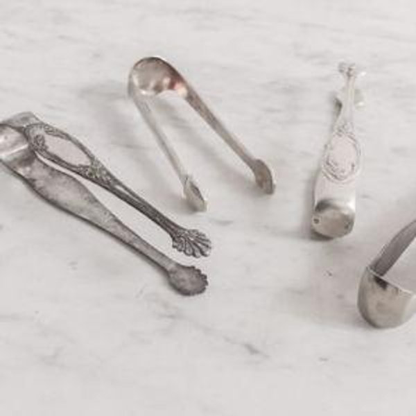 Antique Silver Ice Tongs