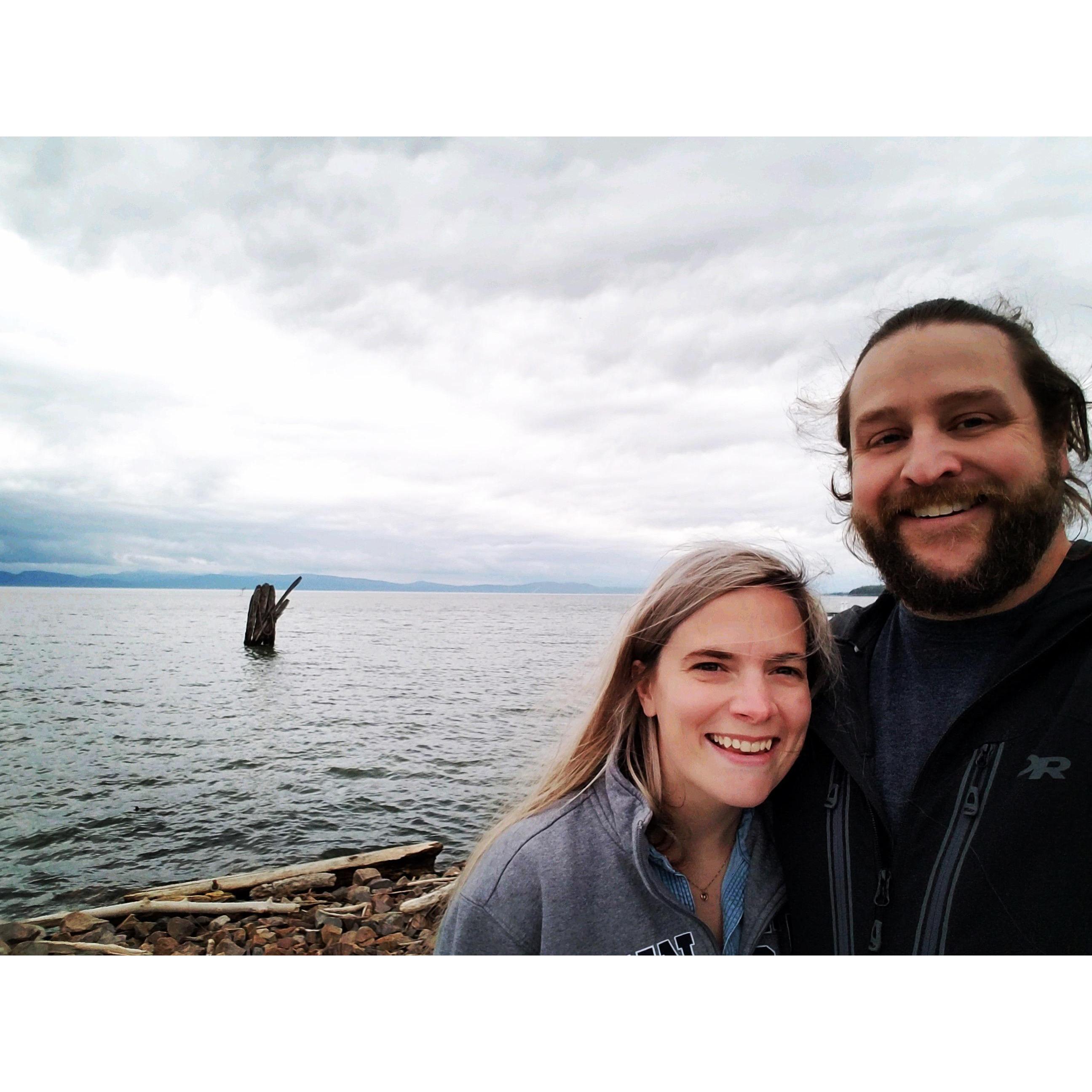 In Burlington, VT during our engagement trip!