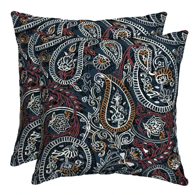 Arden Selections 16 in. x 16 in. Palmira Paisley Outdoor Throw Pillow (2-Pack)-TK0A554B-D9Z2 - The Home Depot