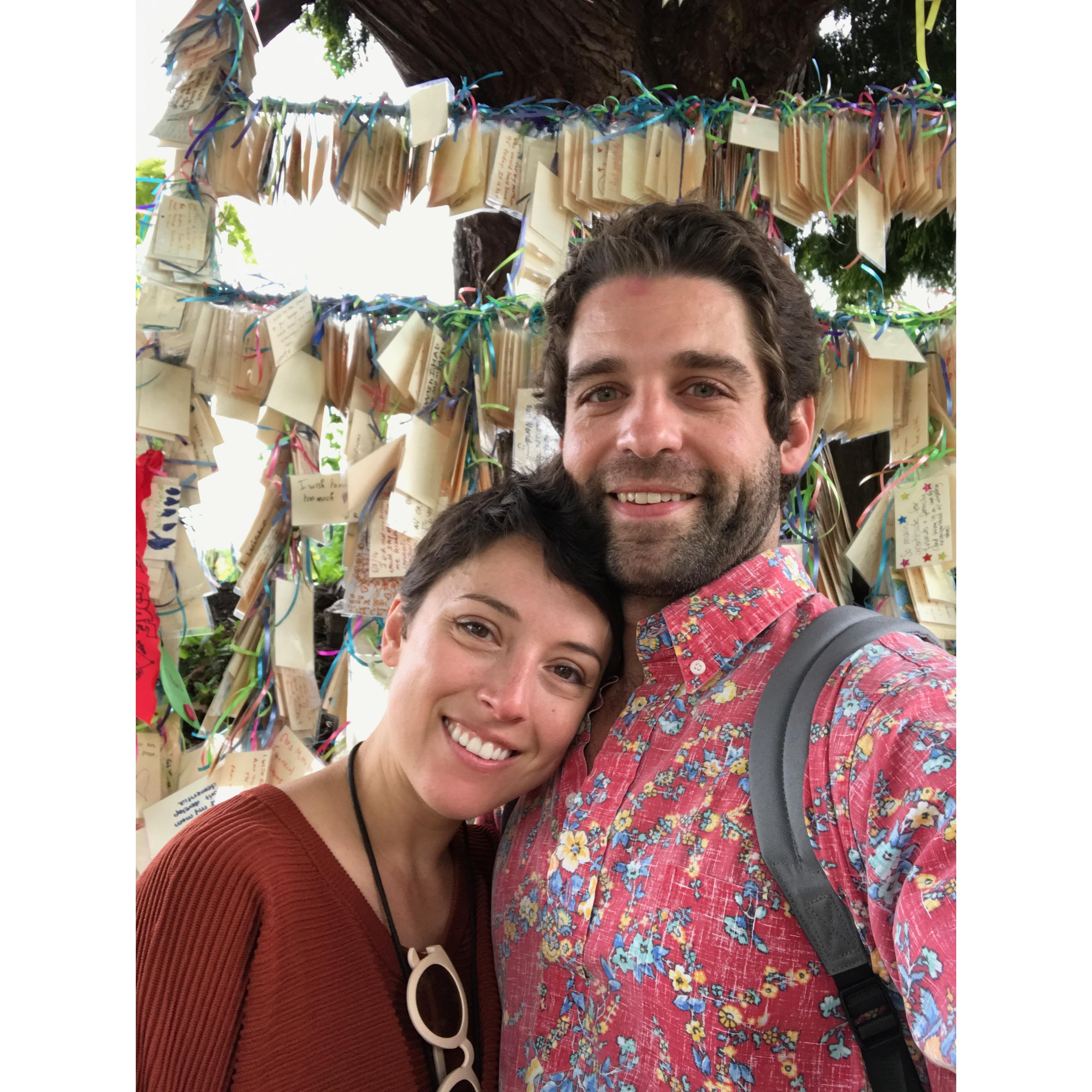 Seattle, June 2017- Van's first trip visiting Meg in residency. Here we are standing in front of a Japanese wising tree. Guess what we wished for...