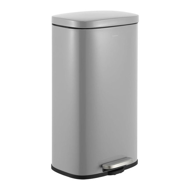 happimess HPM1011D Curtis 8-Gallon Step-Open Trash Can, Fingerprint Resistant, Modern, Minimalistic for Home, Kitchen, Laundry Room, Office, Bedroom, Bathroom, Fog Gray