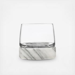 Stone Cold Marble Double Old Fashioned Glass, Set of 2
