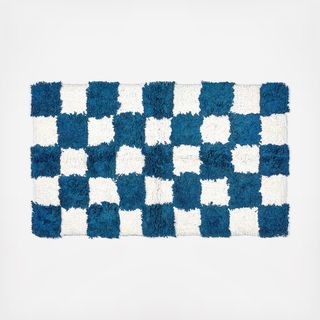 Checkerboard Cotton Bath Rug