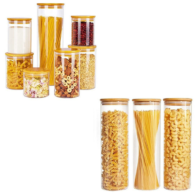 Vtopmart Glass Food Storage Jars with Bamboo Lids