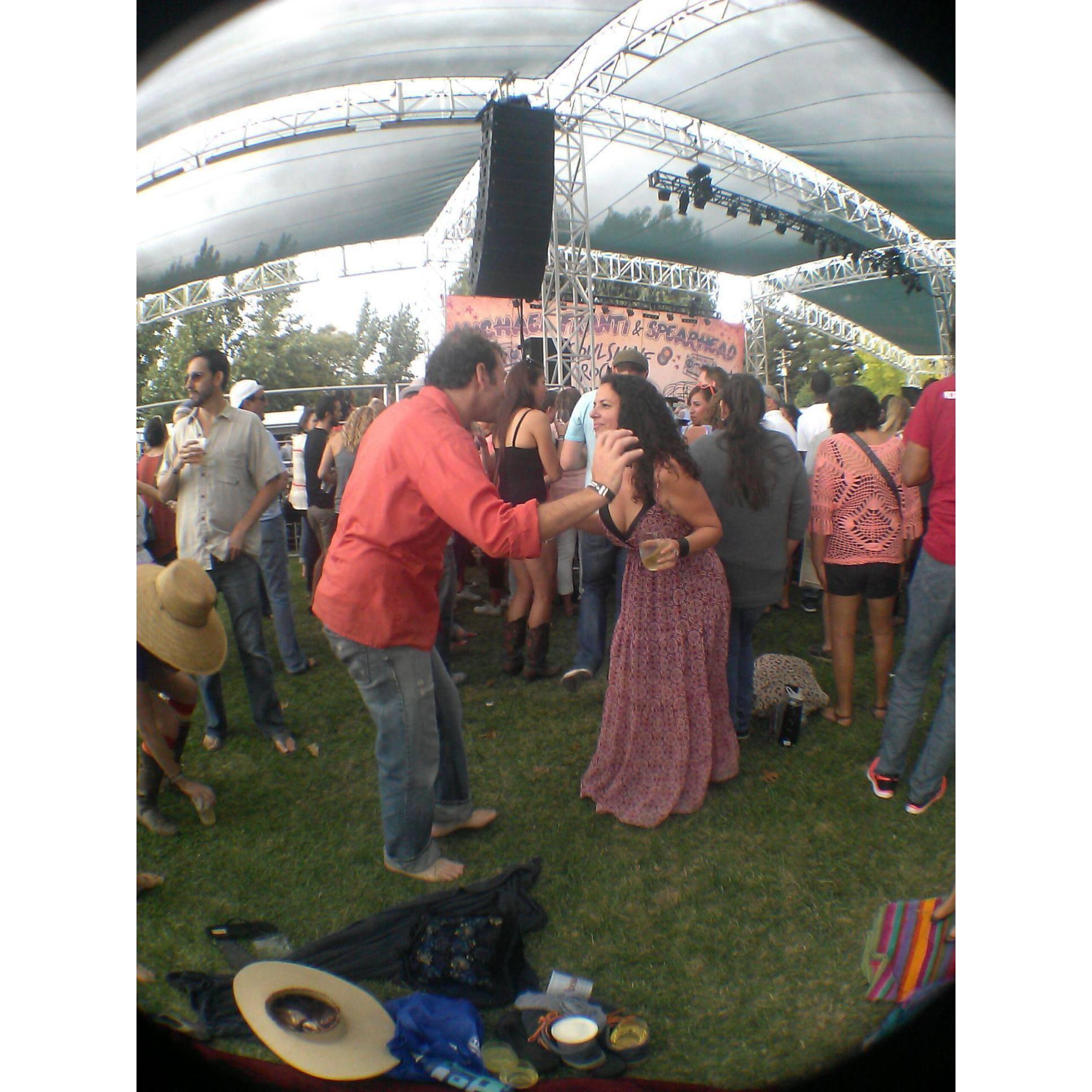 2014. Our 7th date. Napa Earthquake benefit featuring friends Michael Franti & Speahead. Stranger asked how long we'd been together as she saw so much joy between us when dancing.