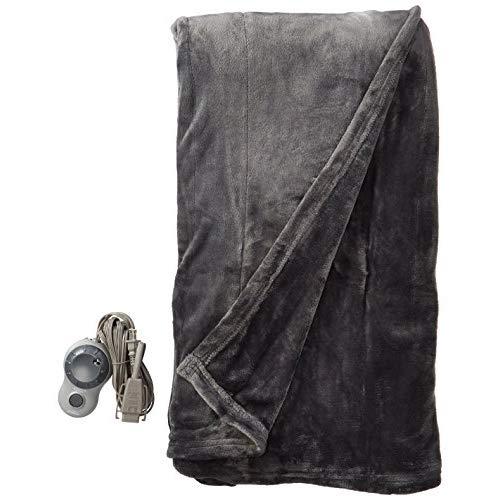 Sunbeam Heated Blanket | Velvet Plush, 10 Heat Settings, Slate, Queen - BSV9GQS-R825-12A44