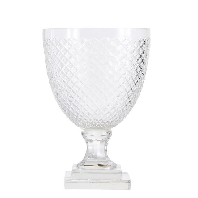 Ml Ava Vase, Clear Cut Glass, Large 12"