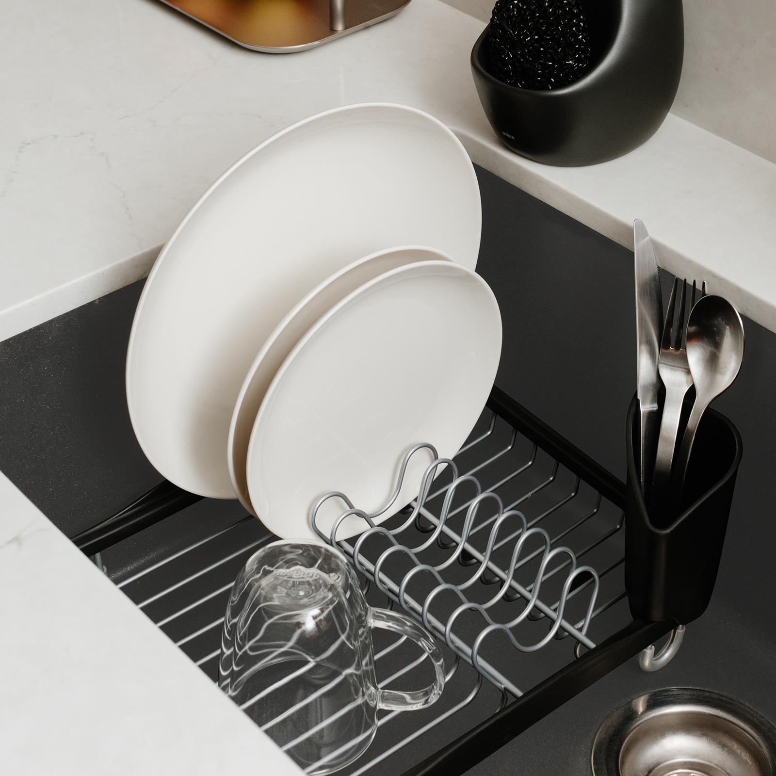 Umbra Sinkin Dish Rack - Black/Nickel