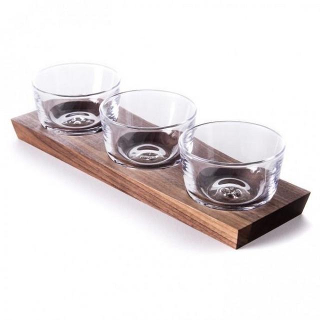 Ludlow Nut Bowl Set with Walnut Wood Base