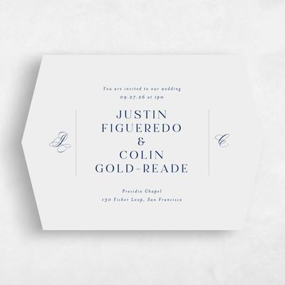 Grey Diamond Wedding Invitation - Cortona Landscape