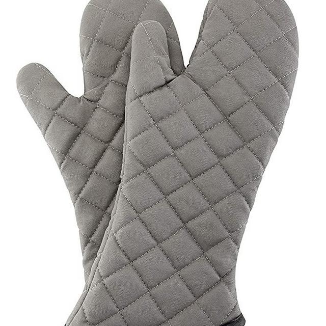 ARCLIBER Oven Mitts 1 Pair of Quilted Cotton Lining - Heat Resistant Kitchen Gloves,Flame Oven Mitt Set,15 Inch