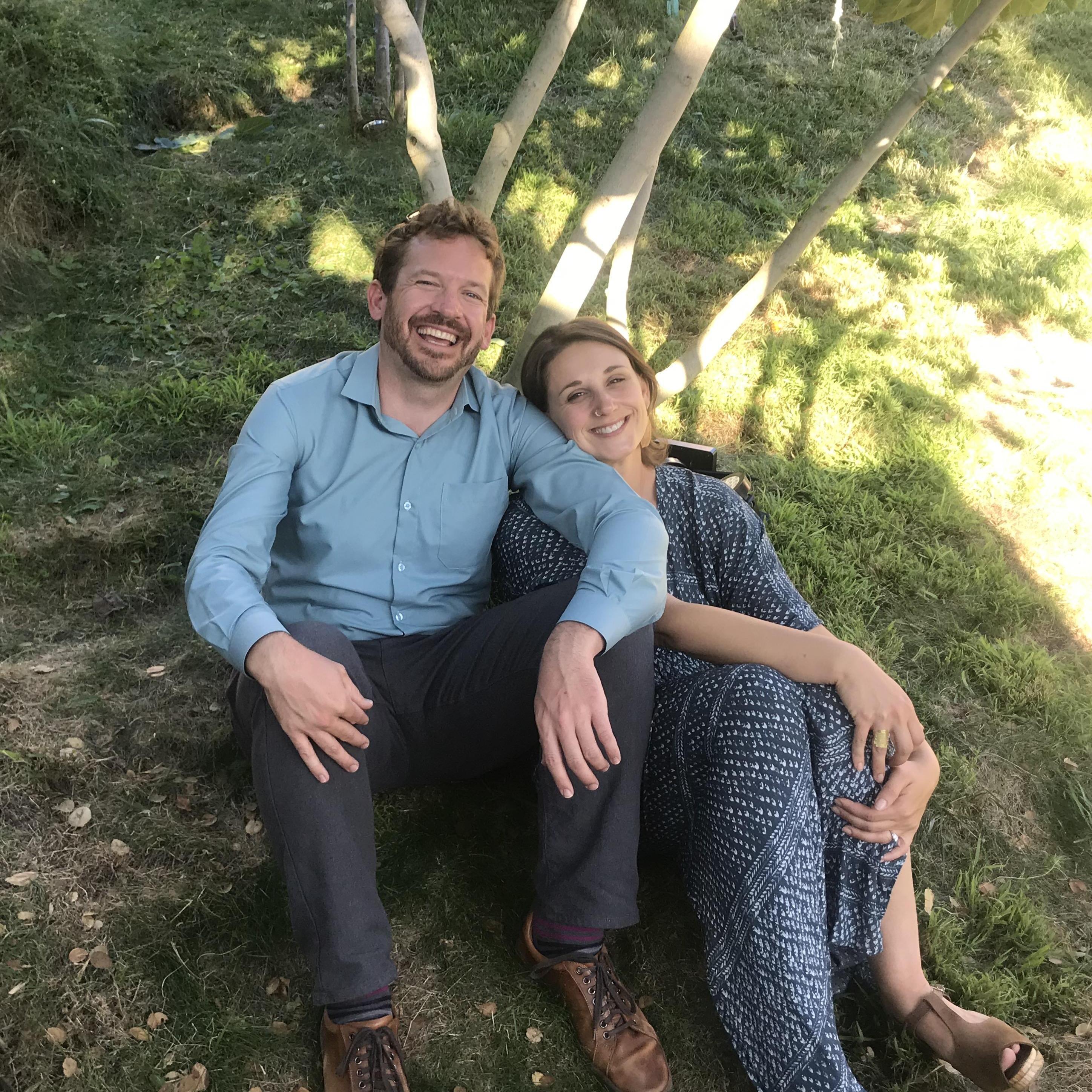 A rare photo of us not in our hiking clothes! Taken by our dear friend Liza.