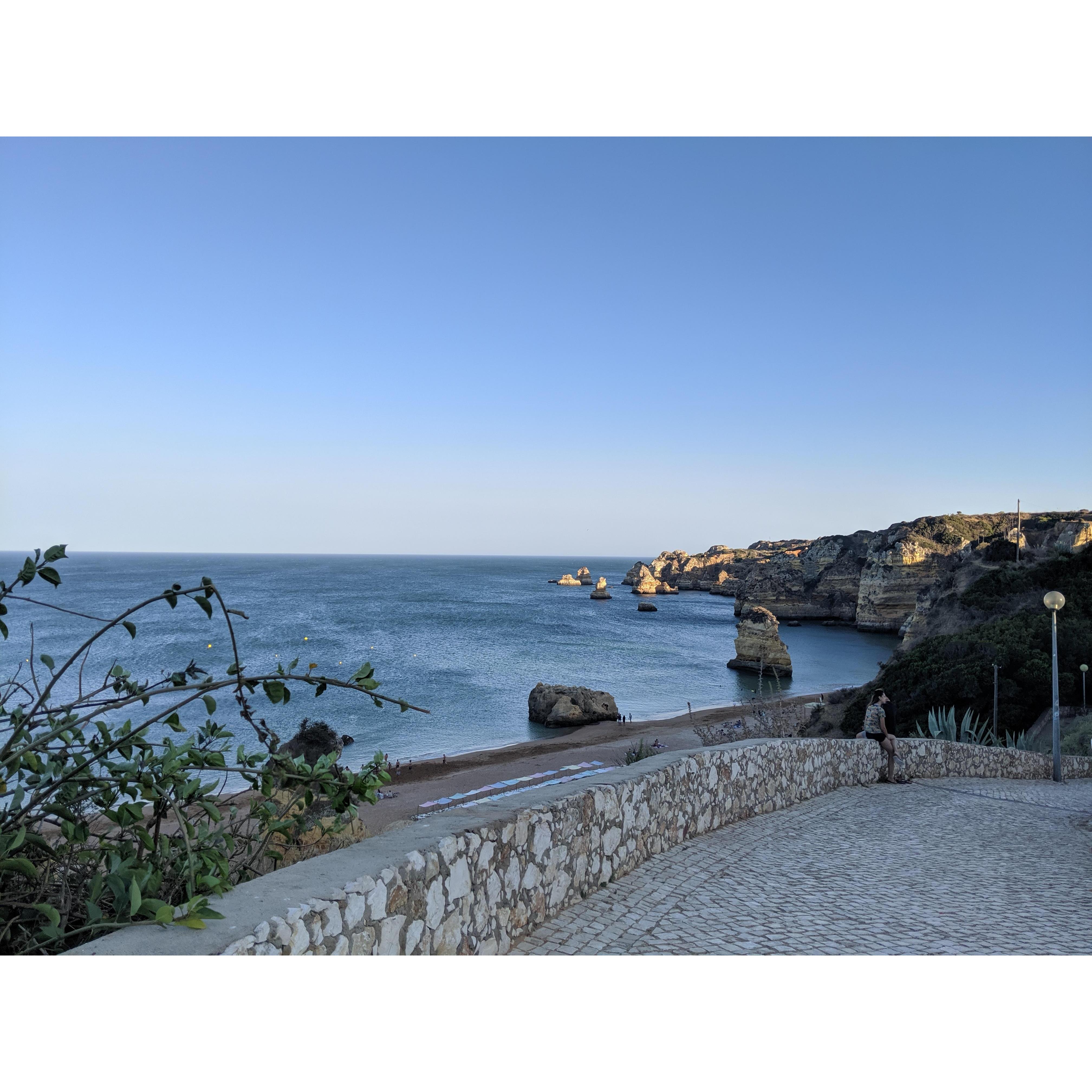 An evening walk to town in Lagos, Portugal