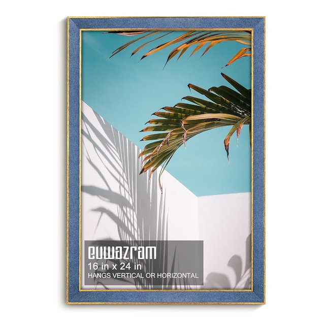 euwazram Suede 16x24 Frame - Single Frame,Christmas Elegant Sky Blue 16 x 24 Poster Frame,16x24 Picture Frame for Artwork Puzzles Photos and Movie Posters