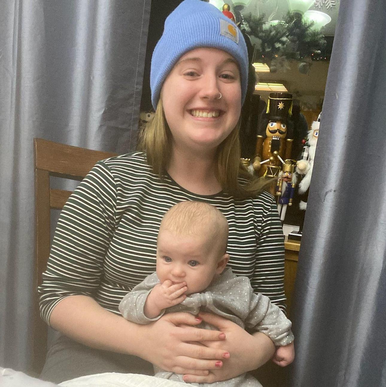 1st time Chloe held a baby! Baby Maia! (Christmas 2023)