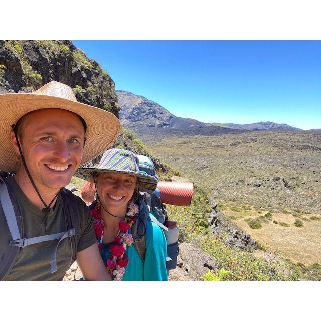 Backpacking Haleakala National Park during our engagement vacation on Maui!
