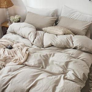 King Bedding Duvet Cover Set - Heather Tannish Linen Grey