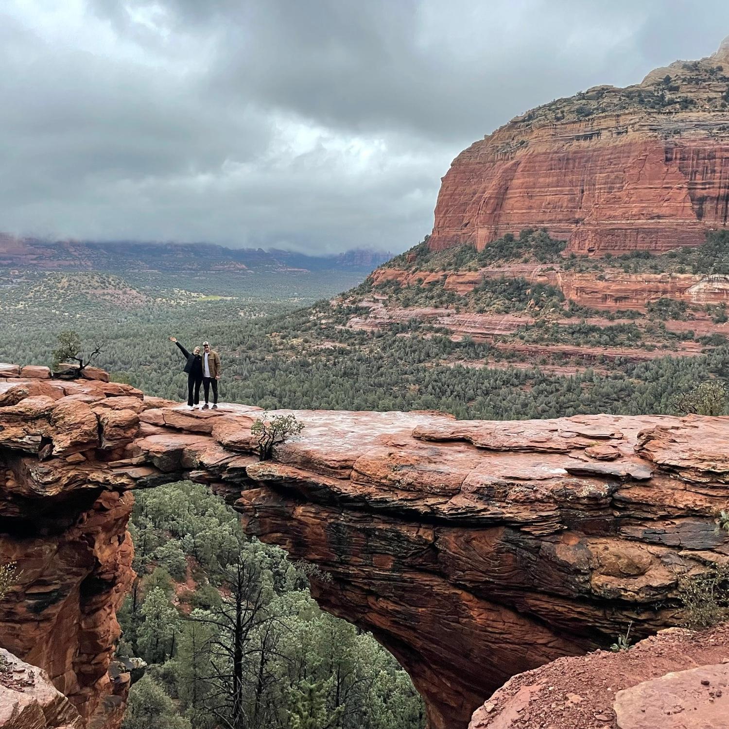 We went to Sedona, Arizona and hiked Devil's Bridge after a storm, in all the wrong gear, and close to sundown. This is when I knew Mike REALLY loved me.