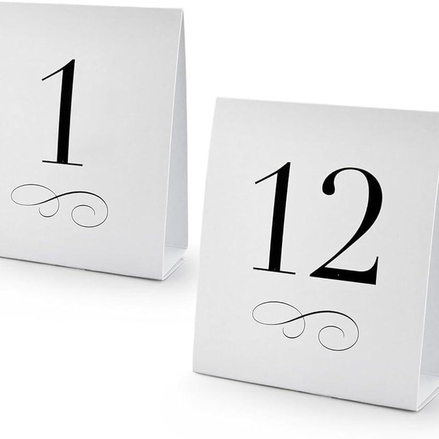 New Star 27952 Table Number Tent Style Card, Set of Numbers 1 to 12