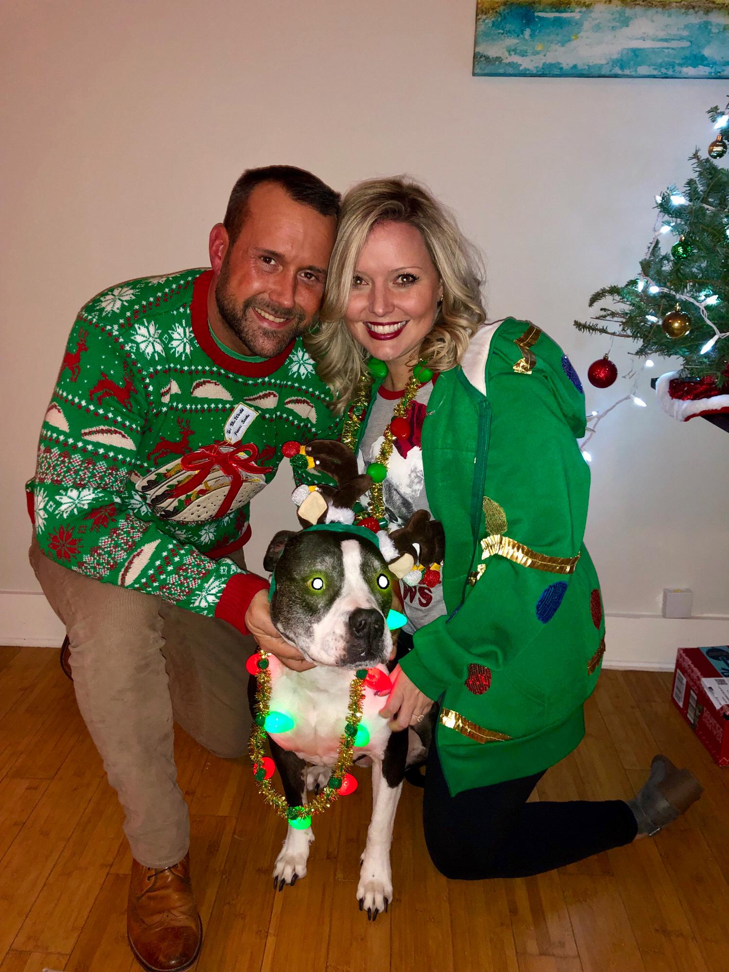 Our first Christmas.  Bella made the cutest reign-dog.