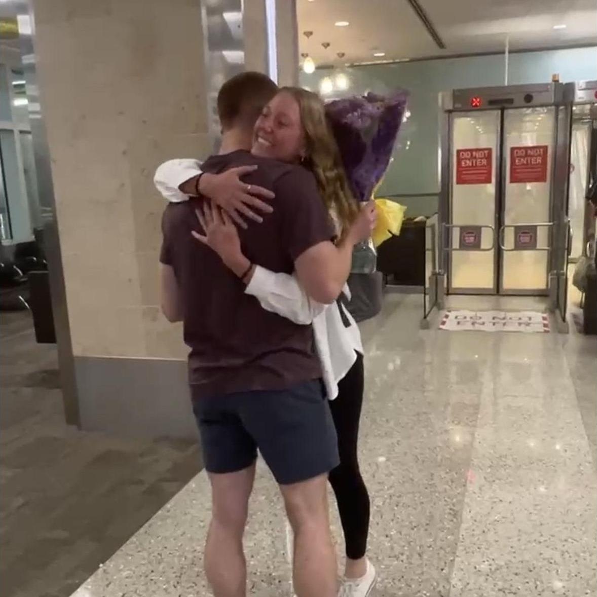 Reunited after 2.5 months apart