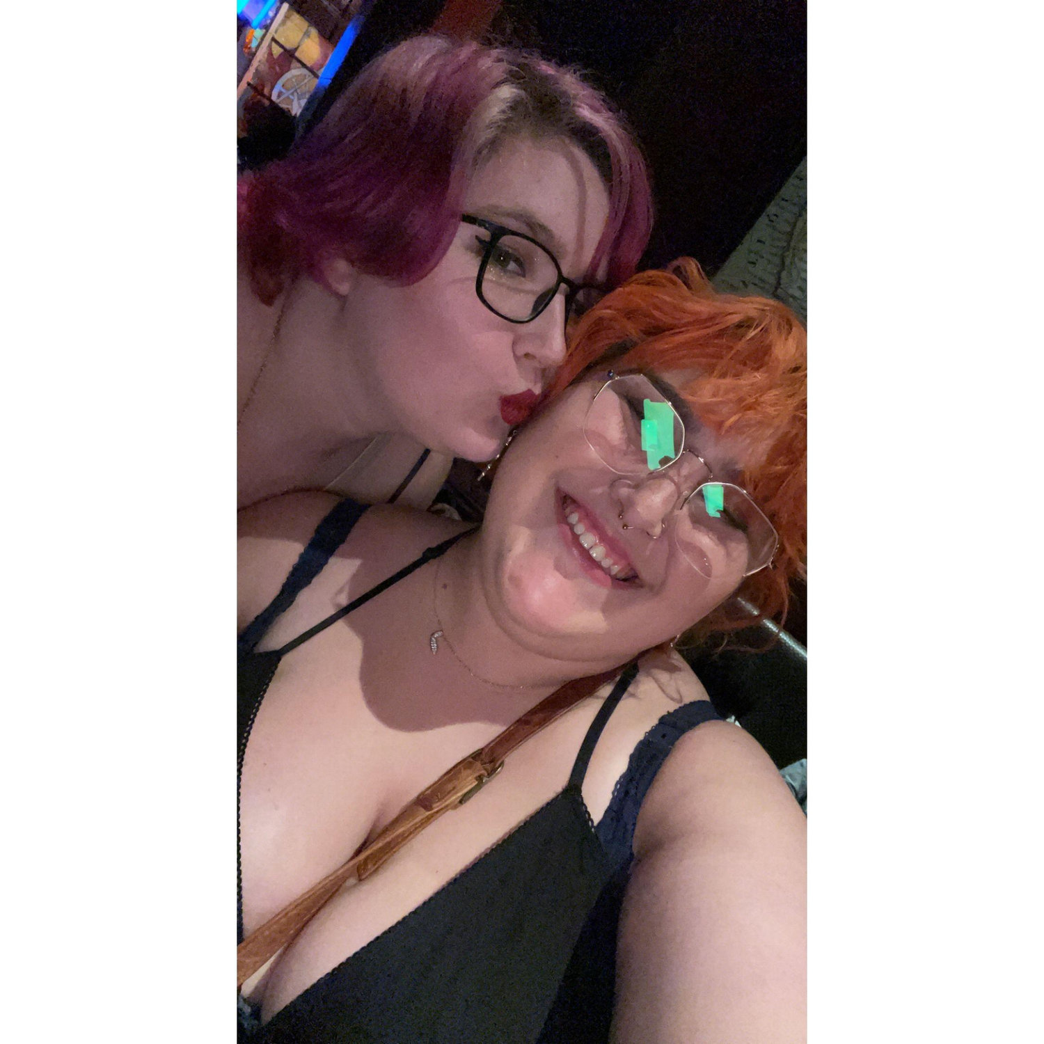 Our first Anniversary at Fogo de Chao. Neither of us are sure which is more important to mark the date- our love of each other, or our love of unlimited meats?