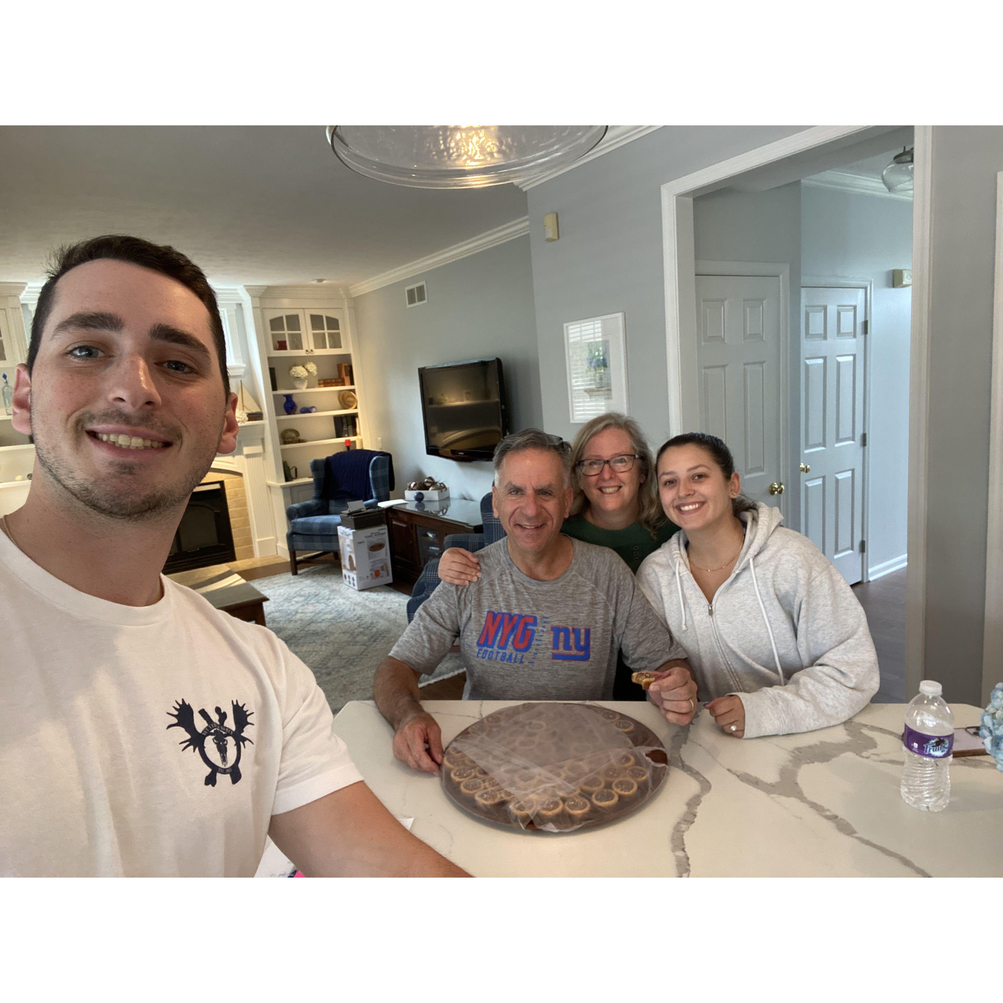 When Lindsey brought Chuck 60 of his favorite cookies for his 60th birthday!