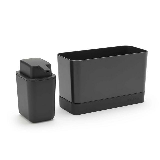 Brabantia Sink Organizer & Soap Dispenser Set, Dark Gray