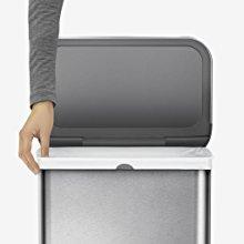 simplehuman 58 Liter/15.3 Gallon Stainless Steel Touch-Free Dual Compartment Rectangular Kitchen Trash Can Recycler Motion Sensor, Voice Activated, Brushed Stainless Steel