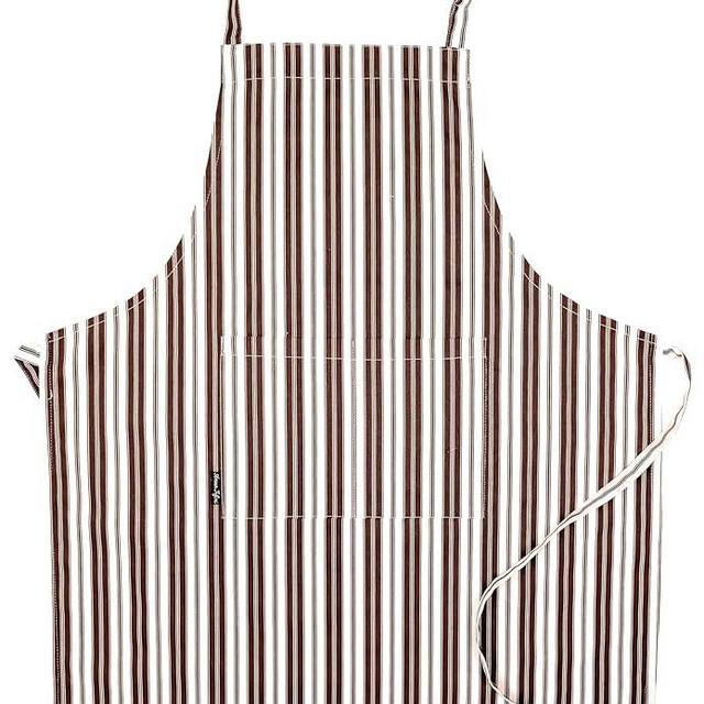 AMOUR INFINI Cotton Aprons for Women with Pockets Adjustable Strap and Waist Ties Reusable Printed Aprons for Baking, Cooking, Gardening (27.5 x 33 Inches - Brown)
