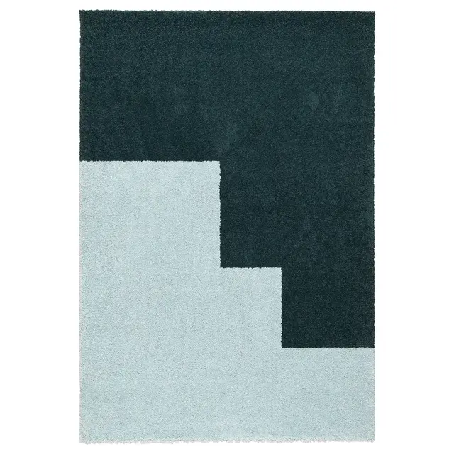 KONGSTRUP Rug, high pile, light blue/green4 ' 4 "x6 ' 5 "
