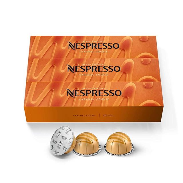 Nespresso Capsules VertuoLine, Caramel Cookie, Mild Roast Coffee, 30 Count Coffee Pods, Brews 7.8oz