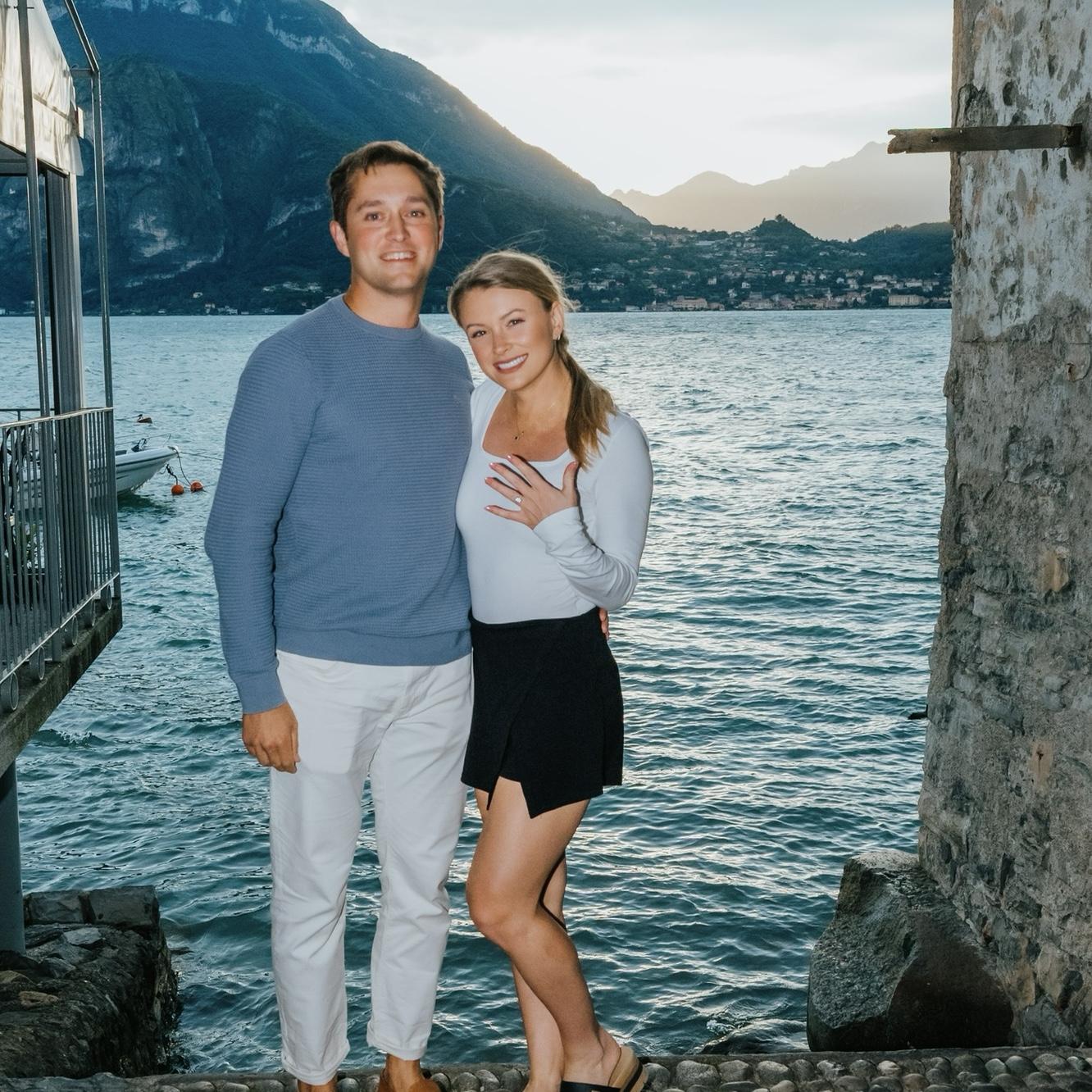 Lake Como, Italy right after we got engaged. This was our 4th stop on the trip. We also went to Positano, Salerno, Tuscany, and Siena in Italy, and Murren, Lucerne, and Zurich in Switzerland.