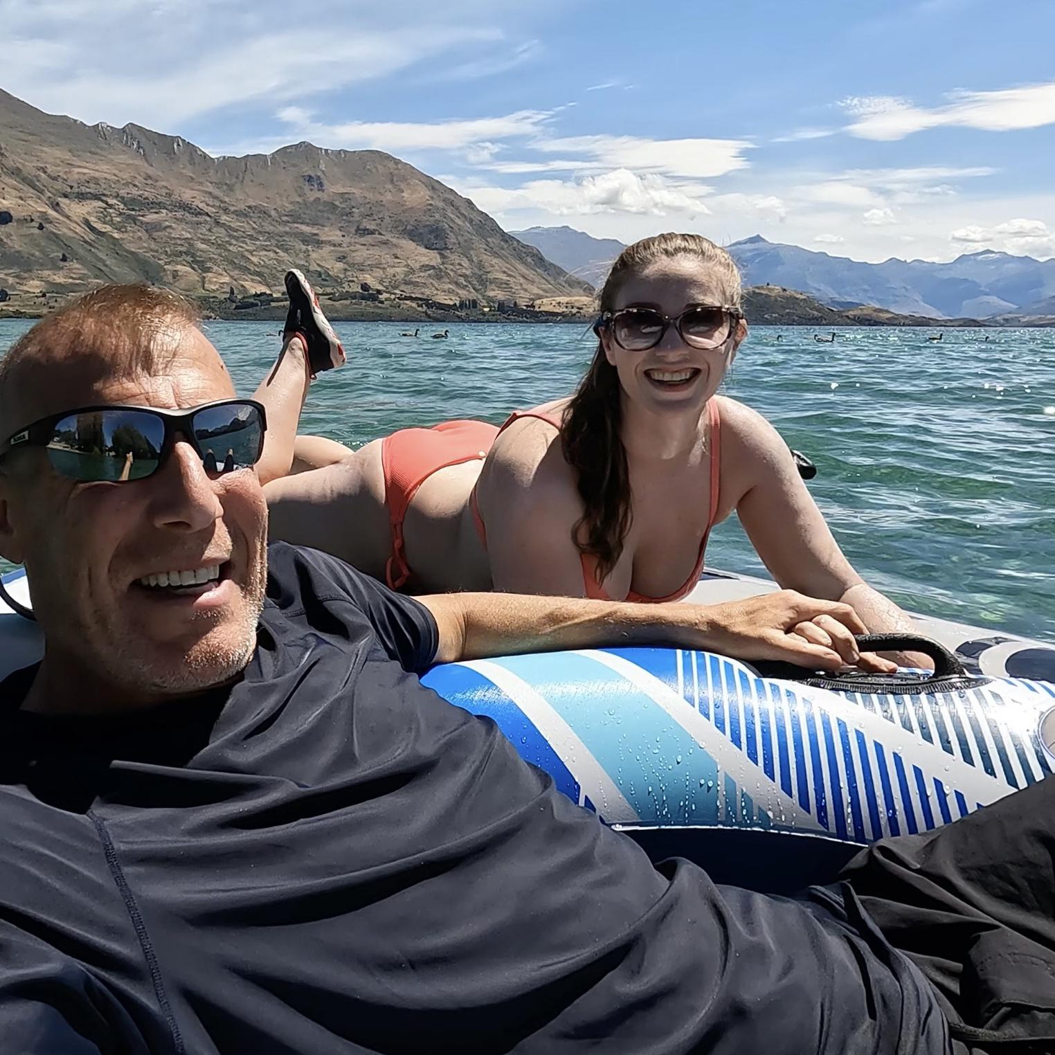 Paddle boarding and tubing fun, Lake Wanaka!